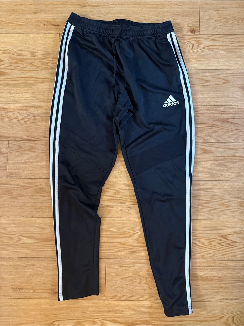 adidas Black Jogger Sweatpants with White Side Stripes